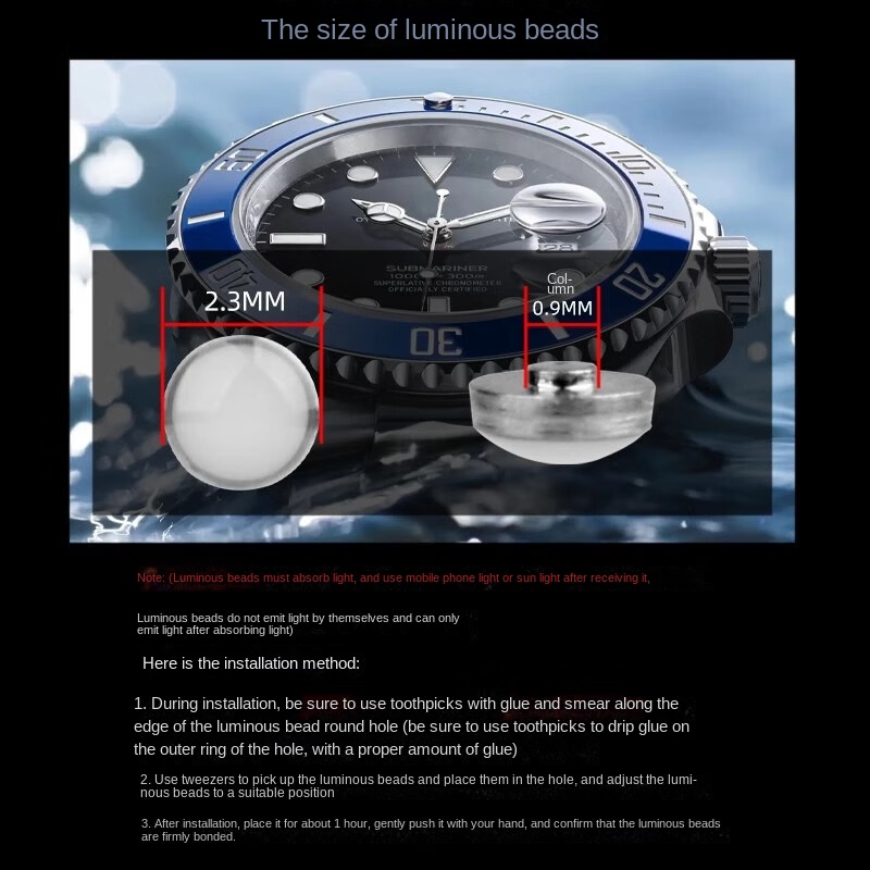 Green/Blue Luminous Bead for R - огляд і ціна Rolex Watch Submariner